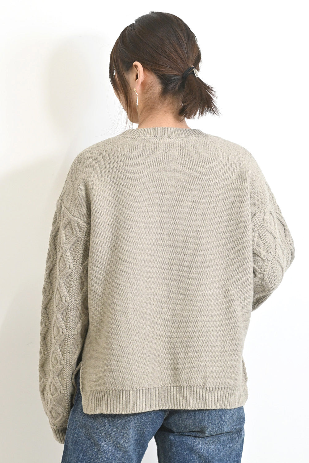 ≪SALE≫ダイヤケーブル袖プルオーバー