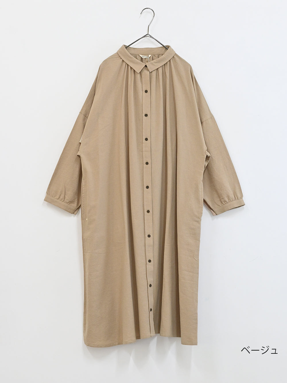 正規品♡スフレ♡BEARワンピース♡ベージュ まとめ買いクーポン対象／≪SALE≫衿つきざっくりワンピース