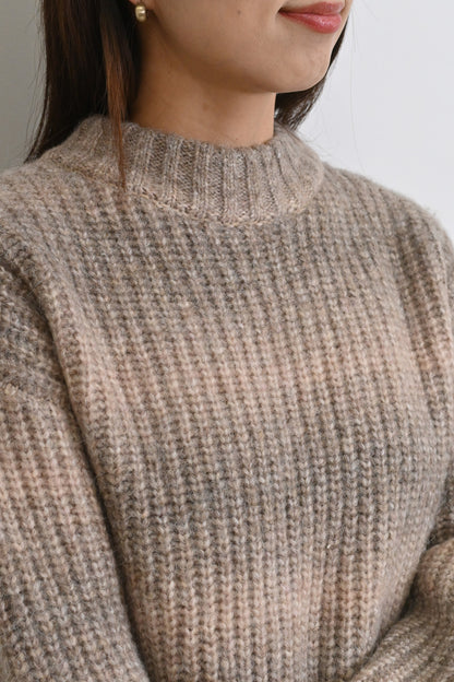 ≪SALE≫MIX Knit High Neck Tunic