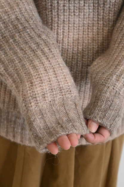 ≪SALE≫MIX Knit High Neck Tunic