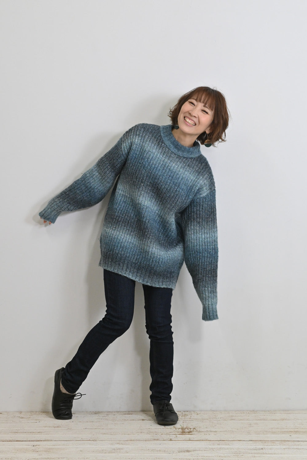 ≪SALE≫MIX Knit High Neck Tunic