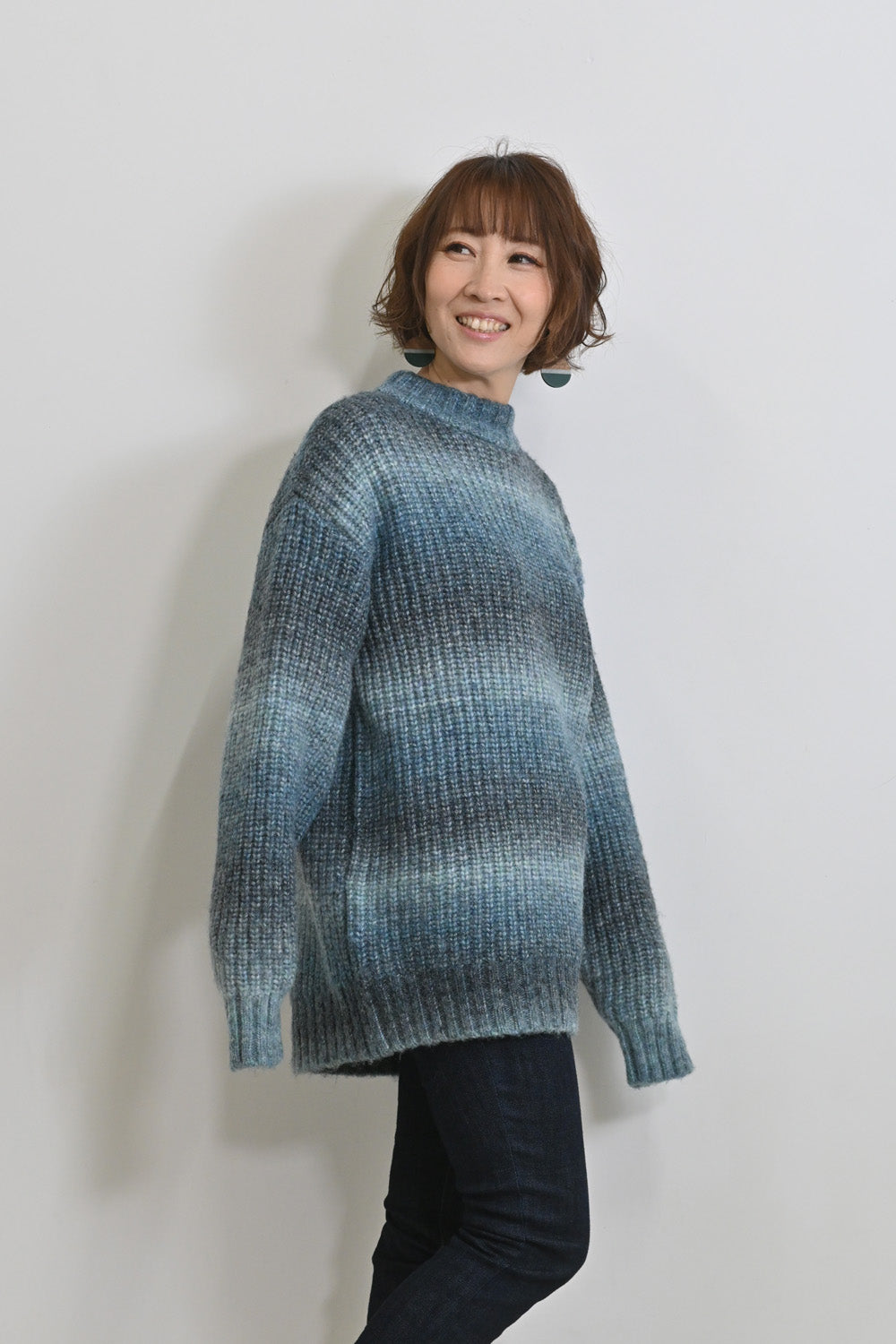 ≪SALE≫MIX Knit High Neck Tunic