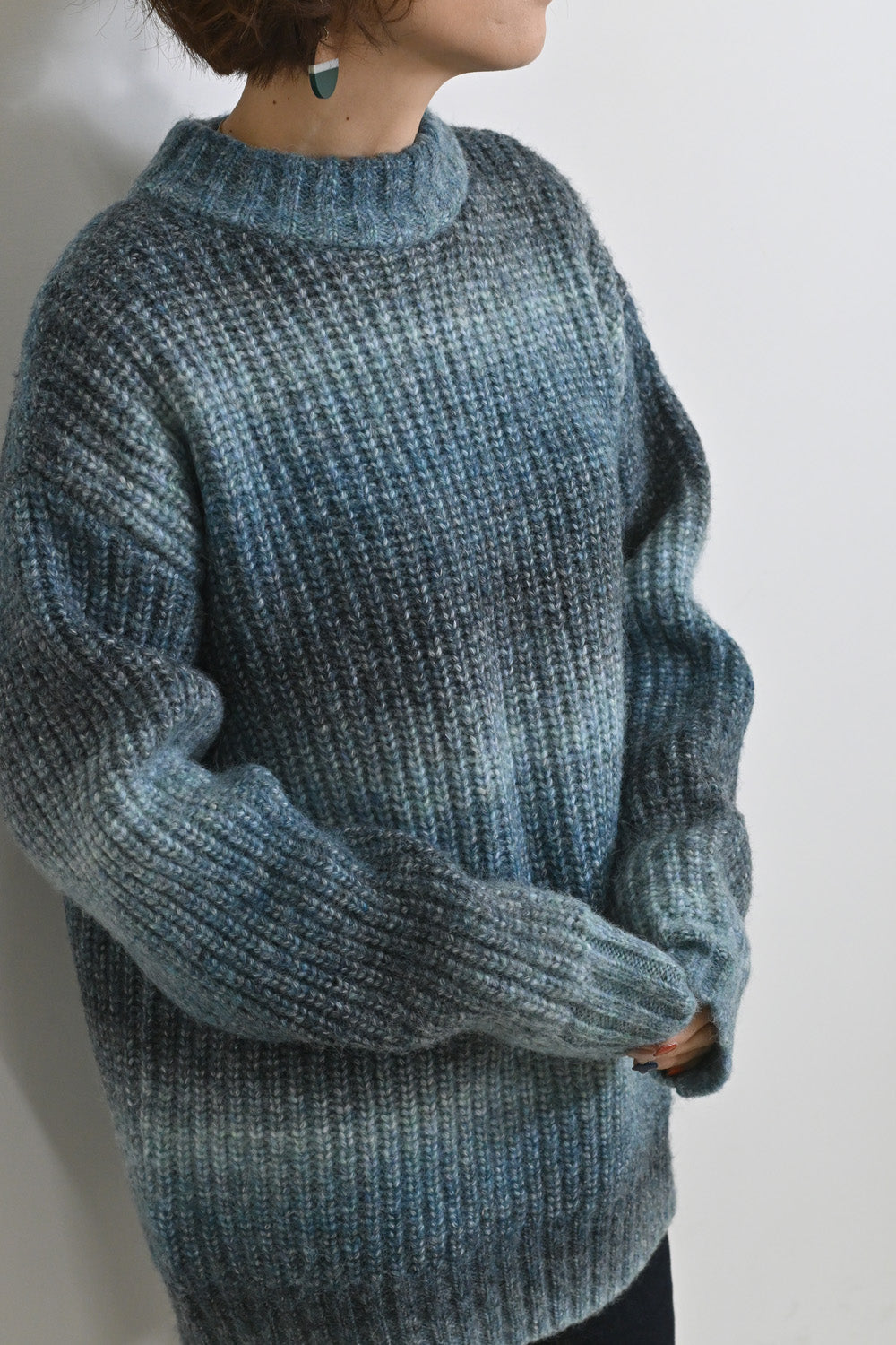 ≪SALE≫MIX Knit High Neck Tunic