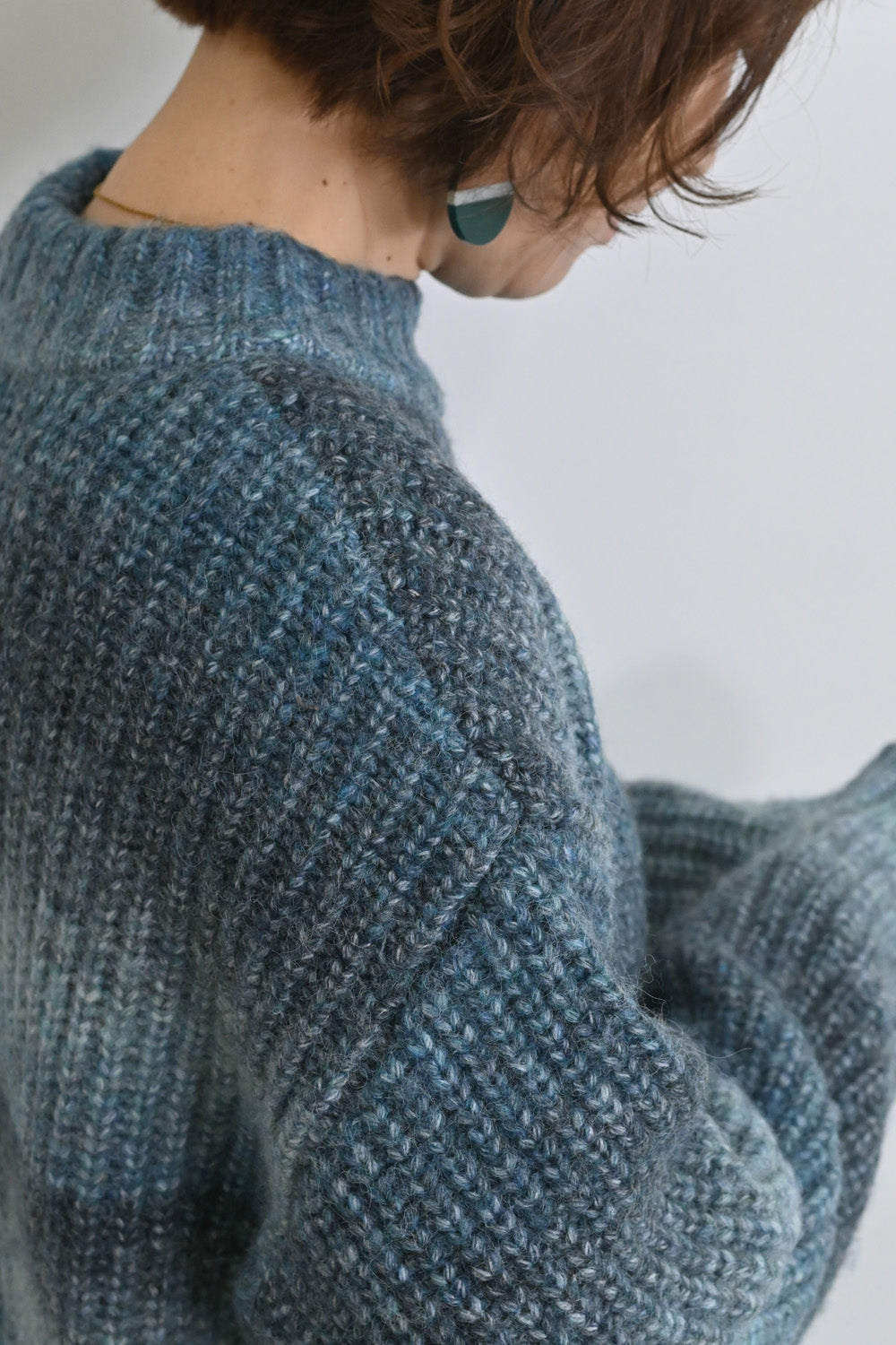 ≪SALE≫MIX Knit High Neck Tunic
