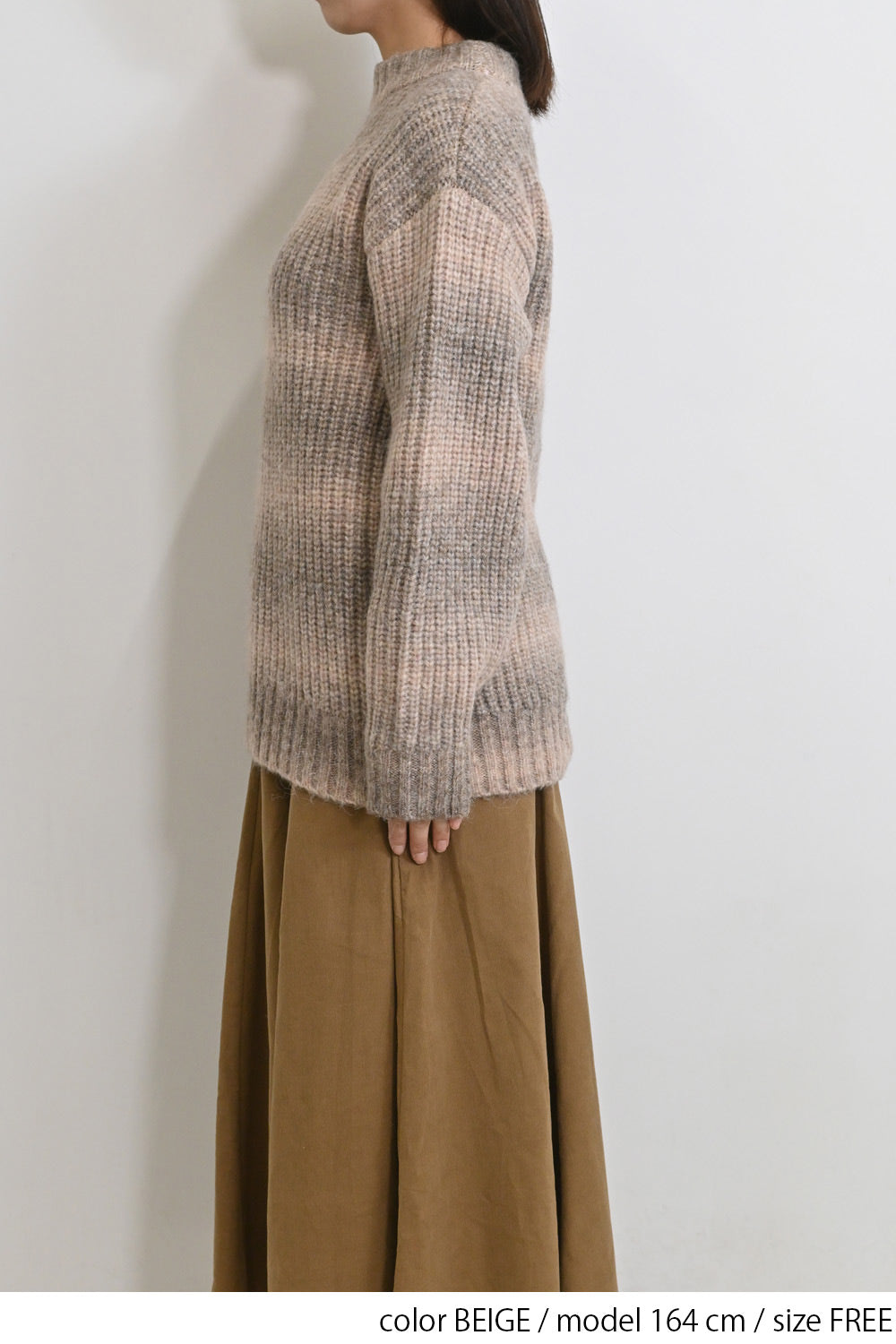 ≪SALE≫MIX Knit High Neck Tunic