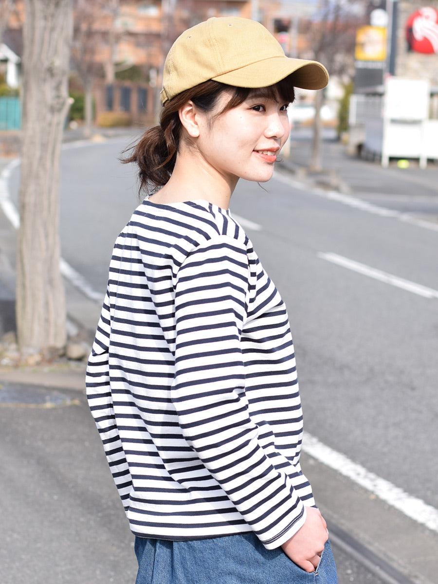 【iyori】ボーダー刺繍バスクTEE