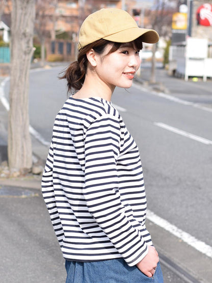 【iyori】ボーダー刺繍バスクTEE