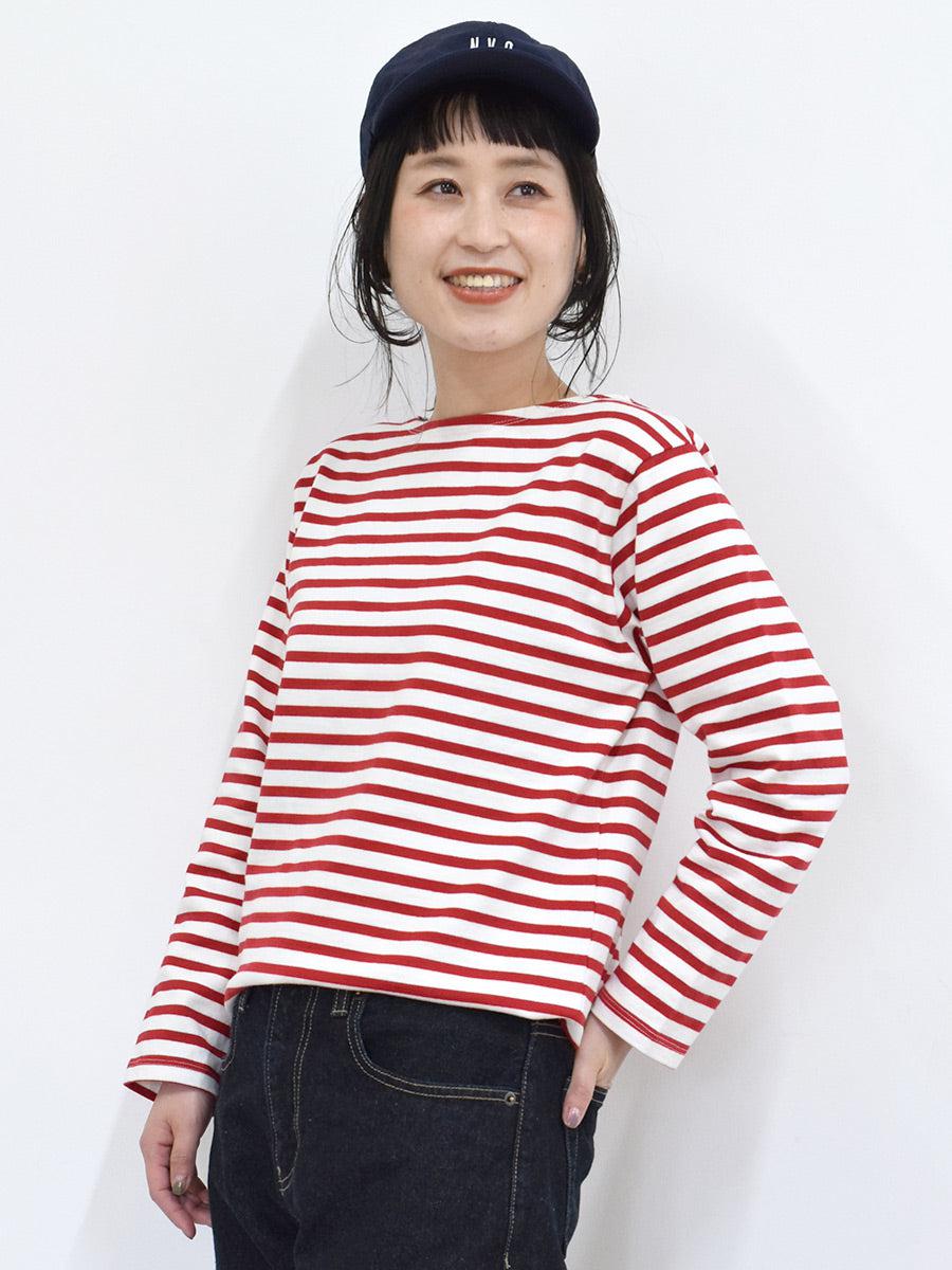 【iyori】ボーダー刺繍バスクTEE