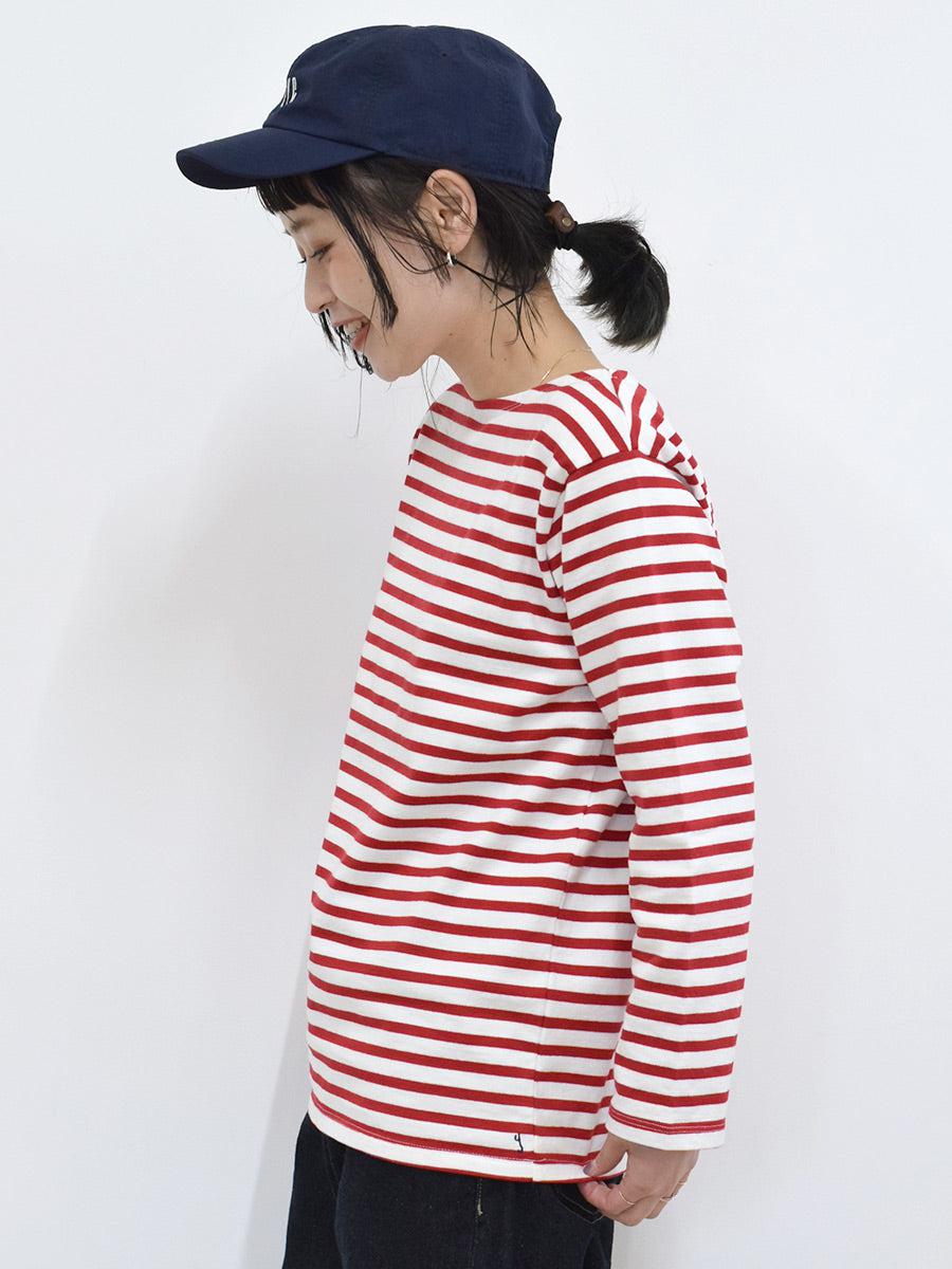【iyori】ボーダー刺繍バスクTEE
