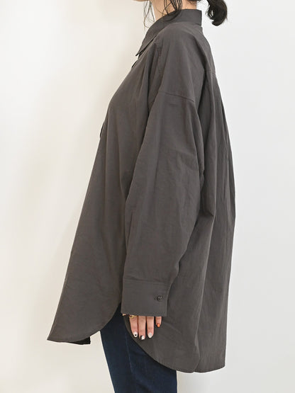 cottonウオッシュ袖タックBIGシャツ