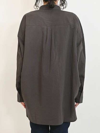 cottonウオッシュ袖タックBIGシャツ