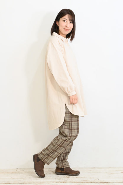 ソフト綿起毛バックスリットチュニック