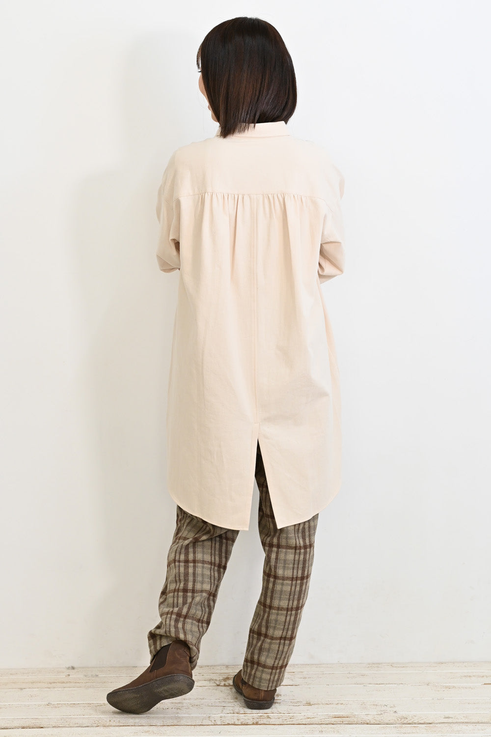 ソフト綿起毛バックスリットチュニック