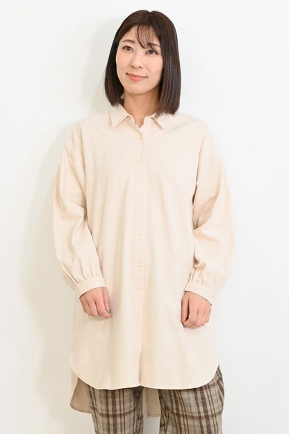 ソフト綿起毛バックスリットチュニック