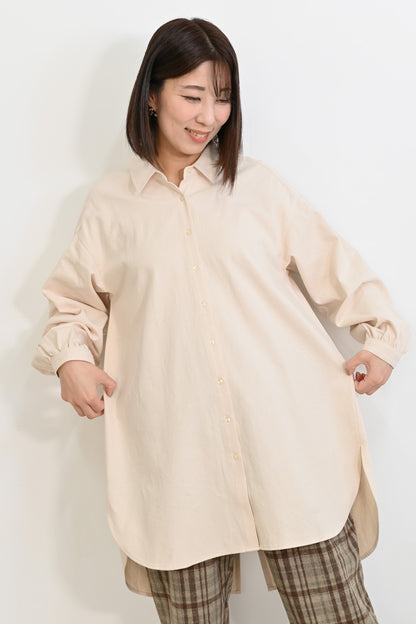 ソフト綿起毛バックスリットチュニック
