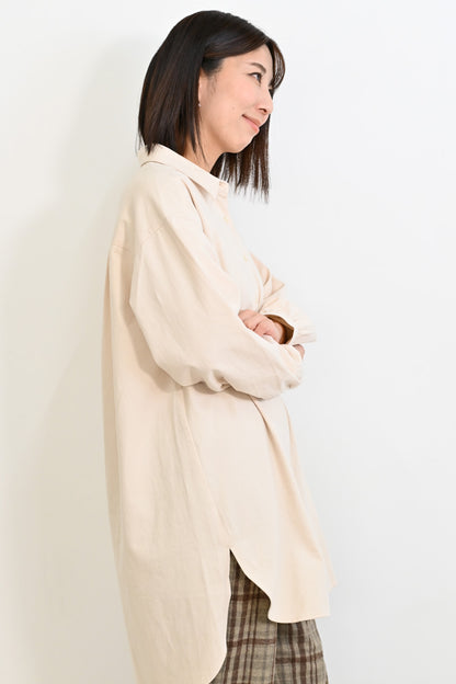 ソフト綿起毛バックスリットチュニック