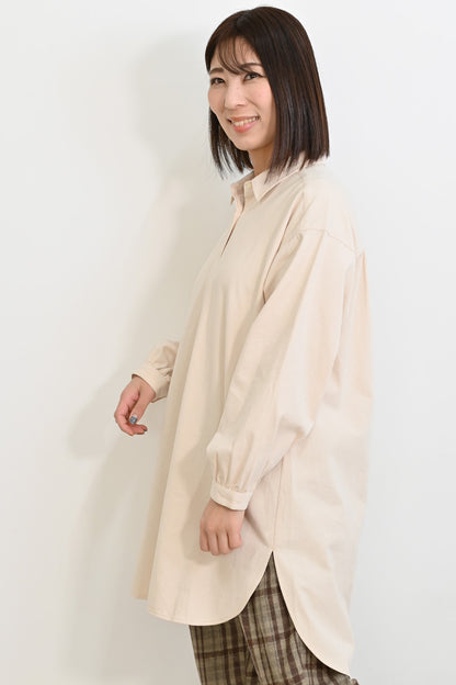 ソフト綿起毛バックスリットチュニック