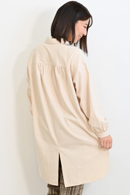 ソフト綿起毛バックスリットチュニック