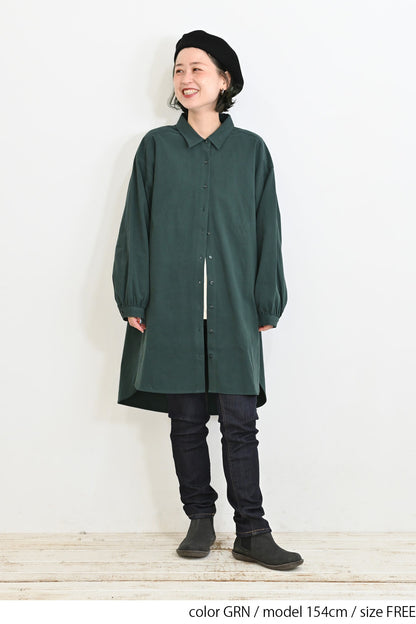 ソフト綿起毛バックスリットチュニック