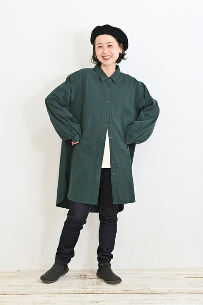 ソフト綿起毛バックスリットチュニック