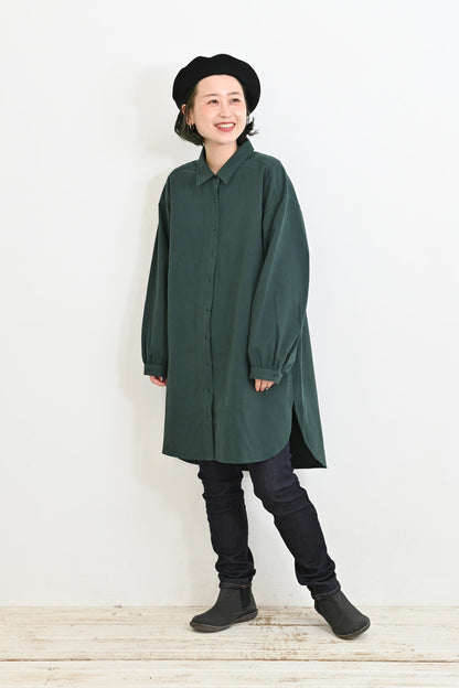 ソフト綿起毛バックスリットチュニック