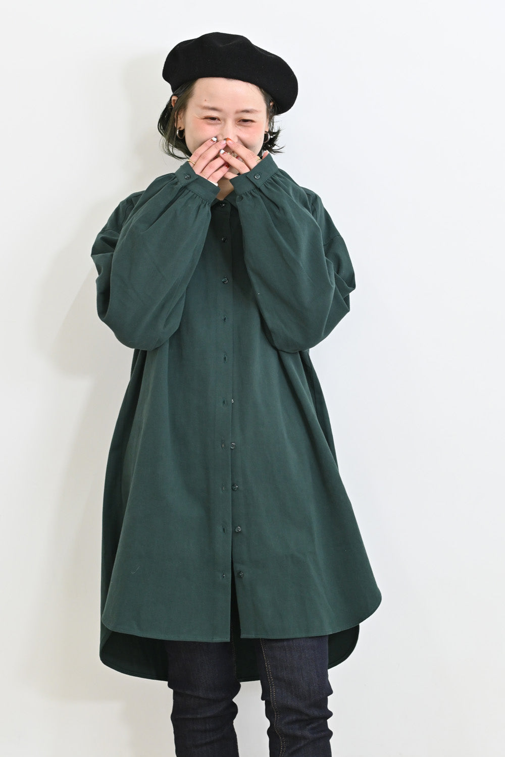 ソフト綿起毛バックスリットチュニック