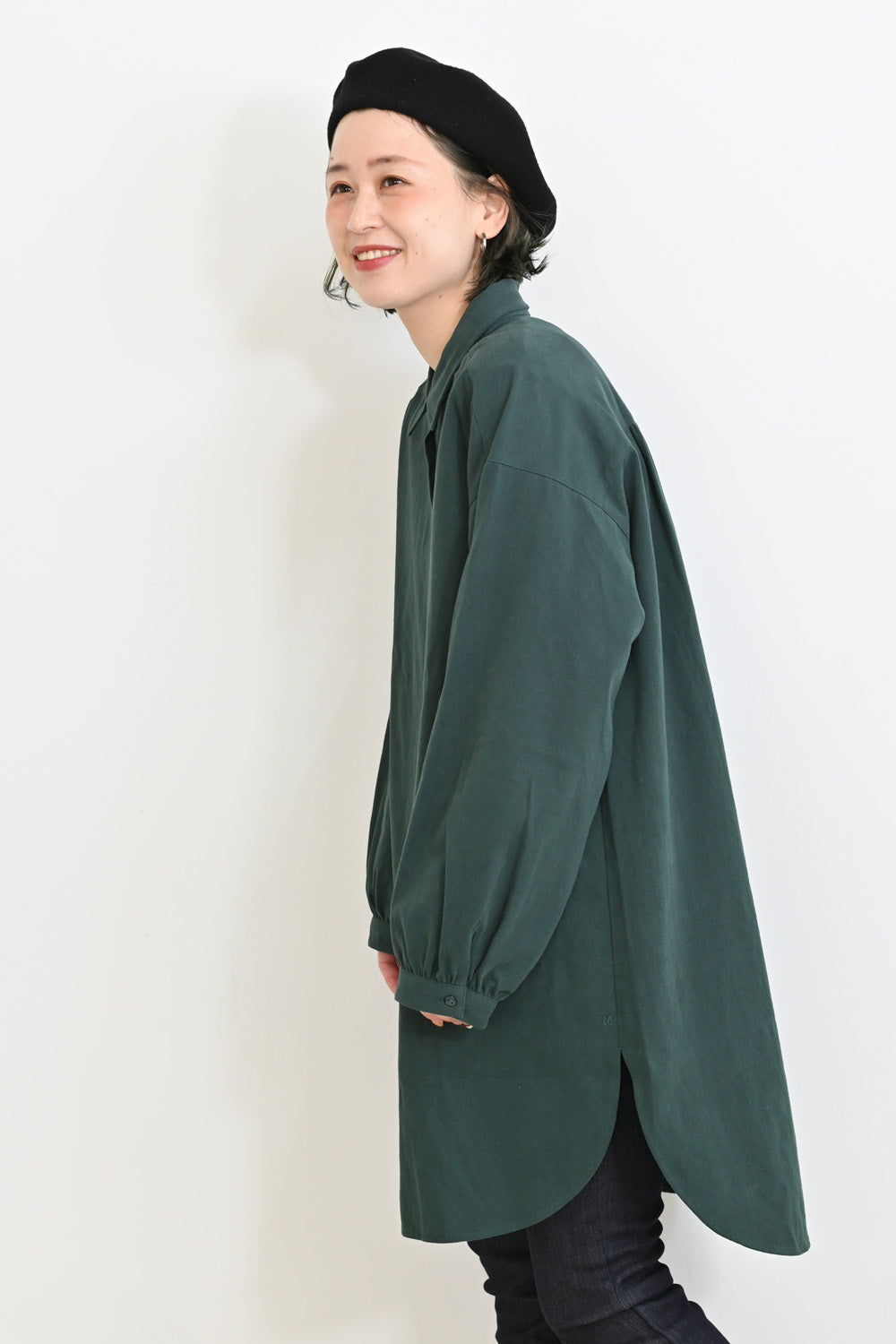 ソフト綿起毛バックスリットチュニック