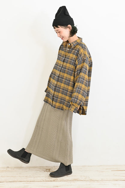 ヘリンボン起毛BIGシャツ