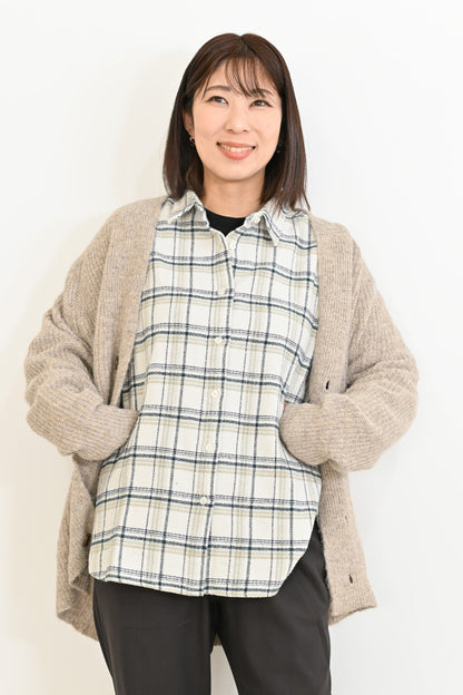 ヘリンボン起毛BIGシャツ