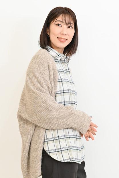 ヘリンボン起毛BIGシャツ